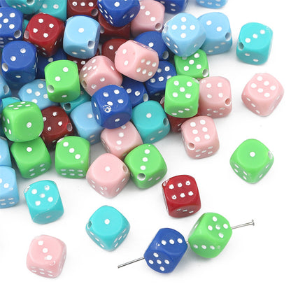 Dice Acrylic Beads 10mm Colorful Mixed 60pcs 15