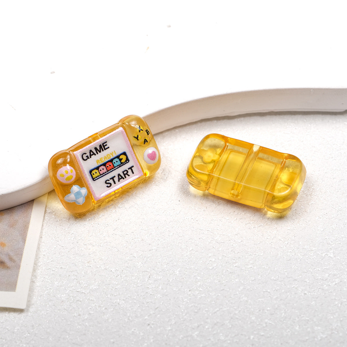 Clear Square Acrylic Beads 25mm Game Console Printed 10pcs 11