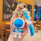 Cartoon Astronaut PVC Building Block Keychain with Starry Strap 9