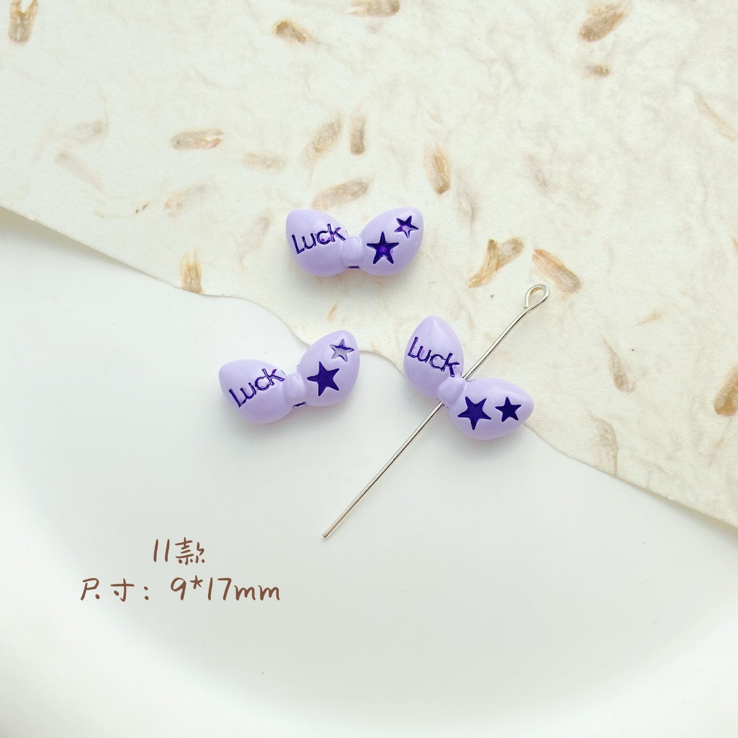 Cat Strawberry Moon Metal Beads Purple Tone Baking Painted 10pcs 13