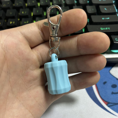 Silicone Chapstick Keychain Caps Crown Striped Smooth Shapes 3pcs 17