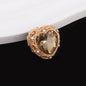 Double-Sided Heart Rhinestone Beads 22mm Alloy Encrusted 10pcs 44