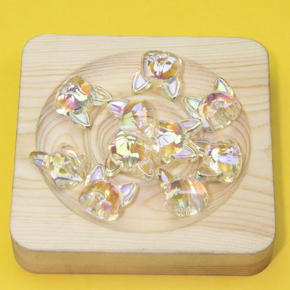 Transparent Plating Corgi Acrylic Beads 18mm Iridescent 20pcs 10