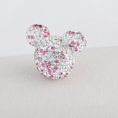 Polymer Clay Mickey Head Rhinestone Beads 17mm Full Pave 6pcs 11