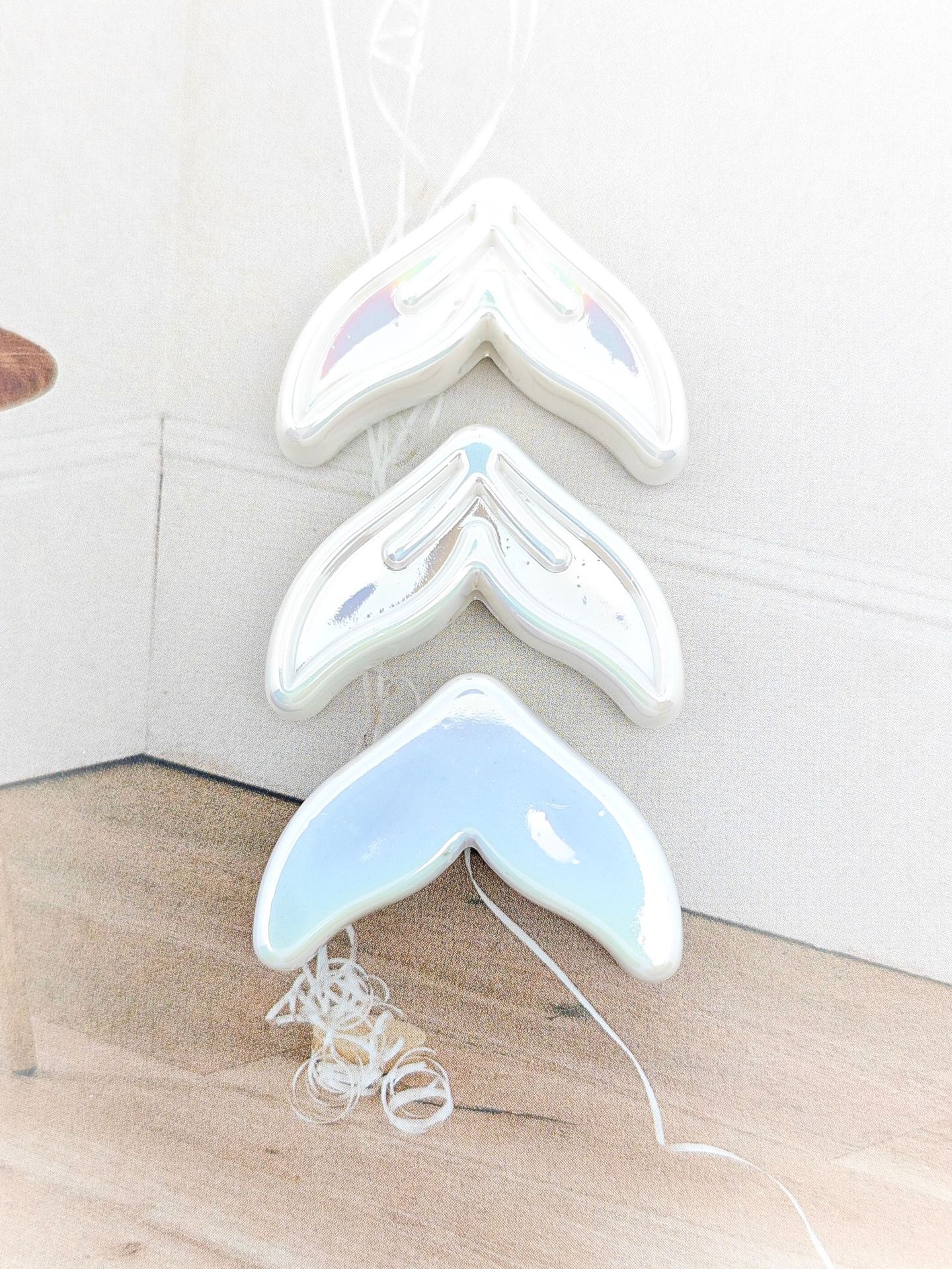 Glow Mermaid Tail Acrylic Beads 29x20x9mm Glow In The Dark 50pcs 7