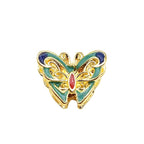 Butterfly Metal Beads 14mm Double Layer Cloisonne Enamel 20pcs 4