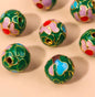 Flower Leaf Pattern Metal Beads 6/8/10mm Colorful Cloisonne Enamel 10pcs 24