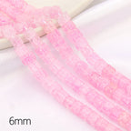 Crackle Square Glass Beads 6mm Multicolor Mixed 59pcs 11