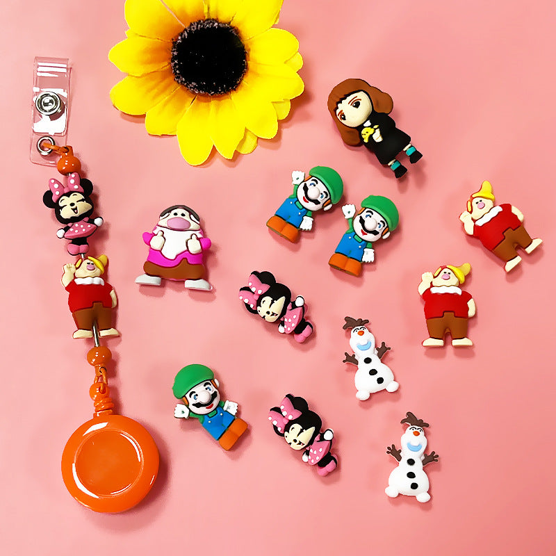 Silicone 3D Focal Beads Mario Dwarfs Miniature Character Set 20pcs 3