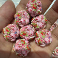 Embellished Bubblegum Beads 20mm Strawberry Shortcake Design 30pcs 3