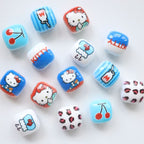 Double-Sided Blue Tone Square Acrylic Beads 16mm Printed 20pcs 4