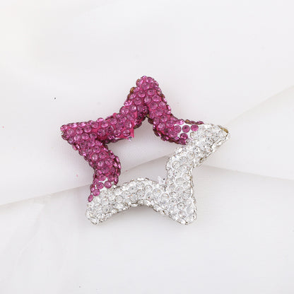 Shimmer Hollow Heart Frame Polymer Clay Rhinestone Beads 32mm 6pcs 25