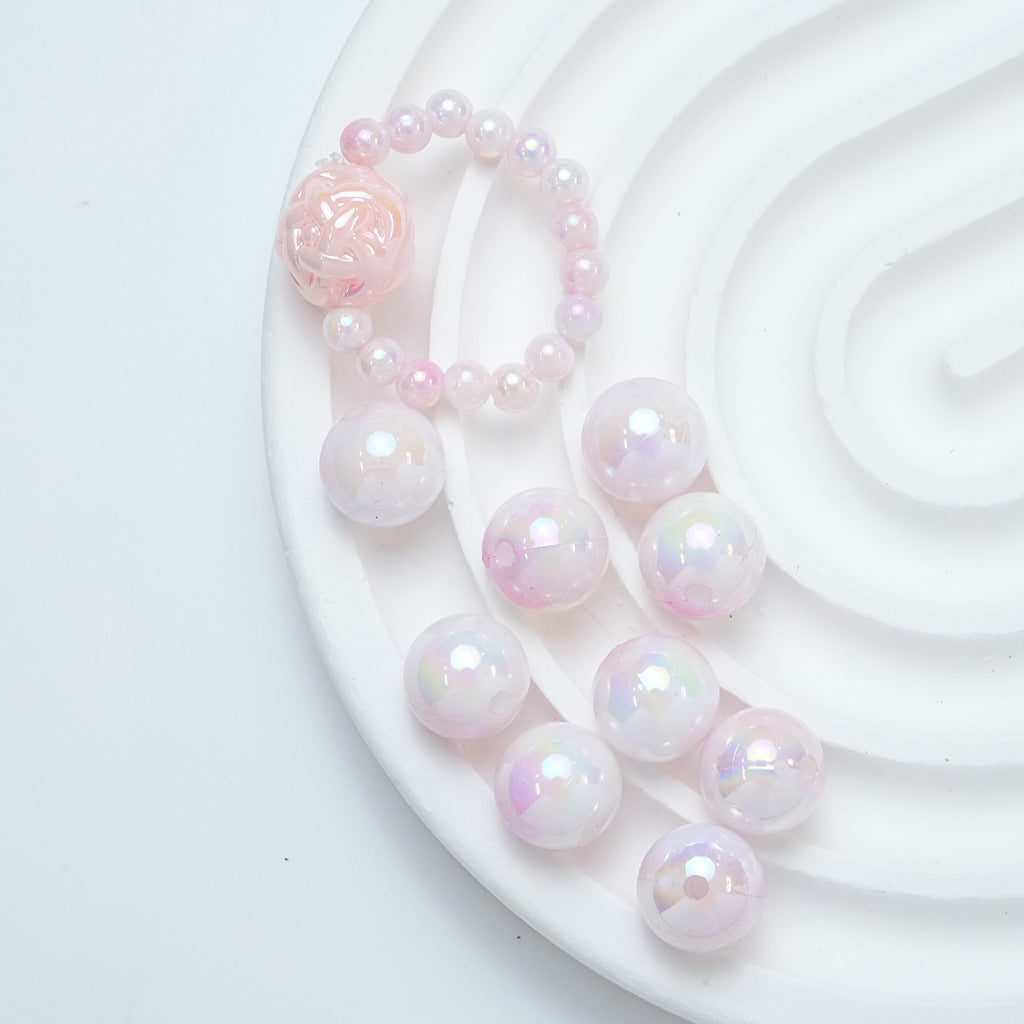 Pearl Round Acrylic Beads 6-10mm Dual Color Gradient Imitation Pearl 14