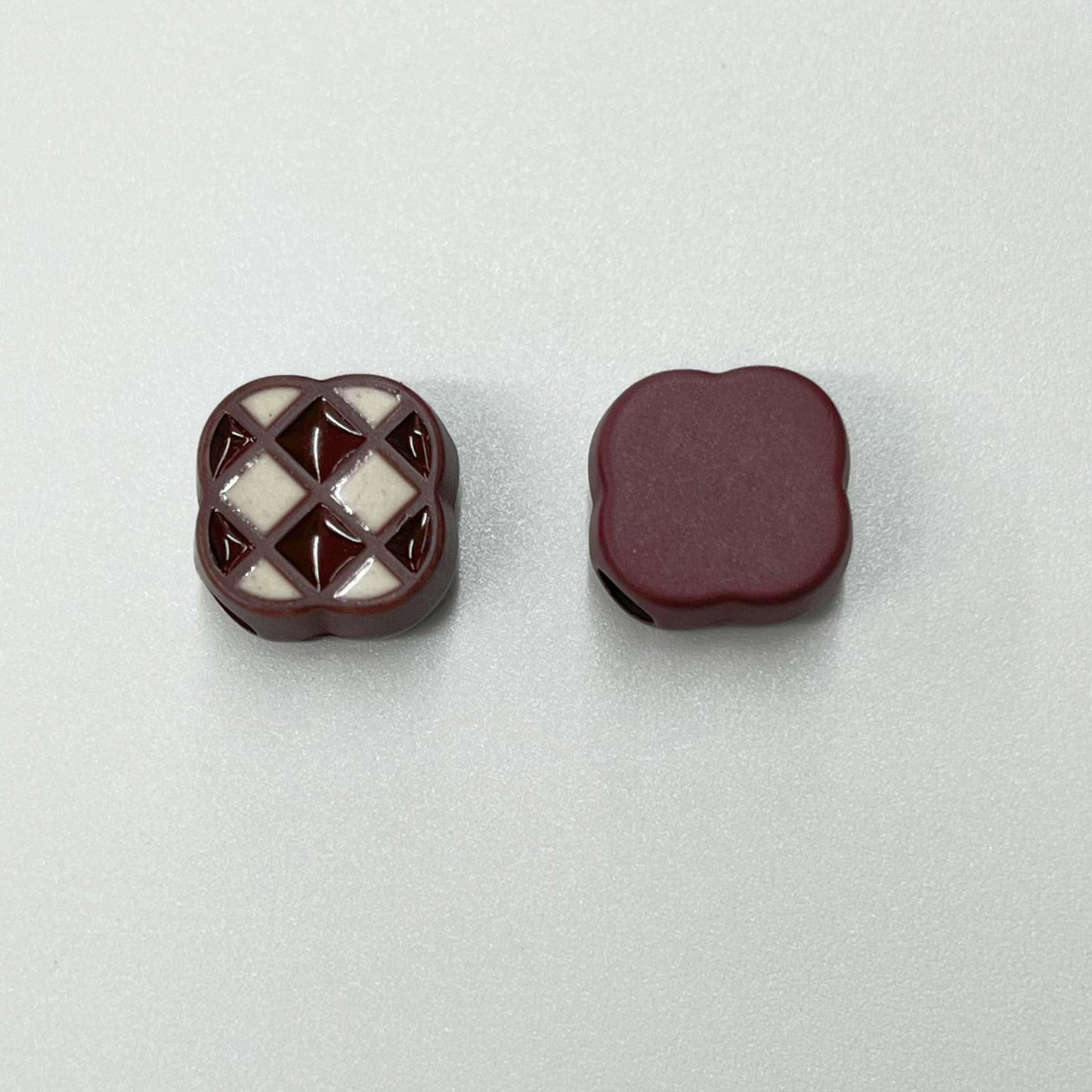 Painted Acrylic Beads 14mm Melad Color Pattern Enamel 100pcs 9