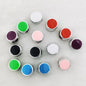 Flat Round Acrylic Beads 12mm Glossy Mixed Colors Silver Frame 50pcs 13
