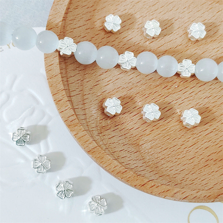 Alloy Clover Tassel Spacer Beads 6mm Tibetan Alloy 100pcs 2