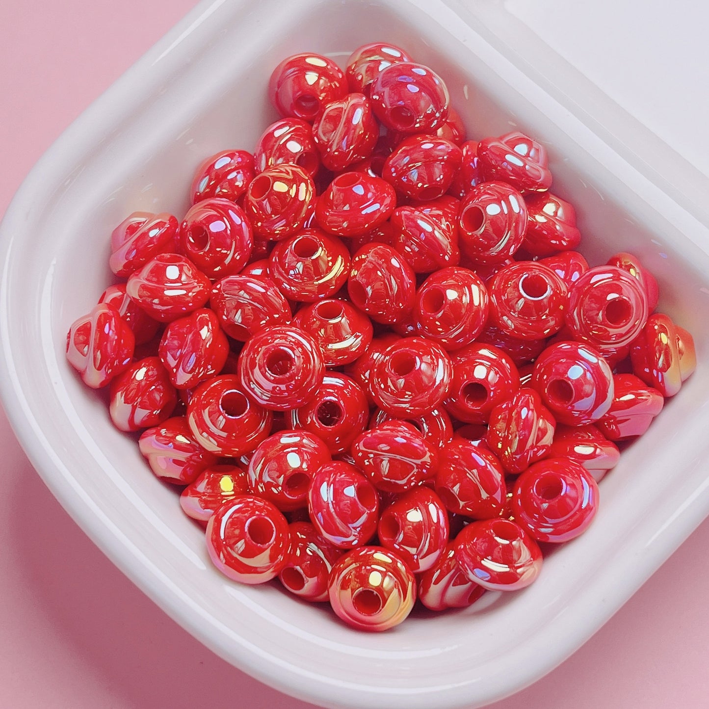 Plating Small Flying Saucer Acrylic Beads 10mm UV Colors Mixed 20pcs 14
