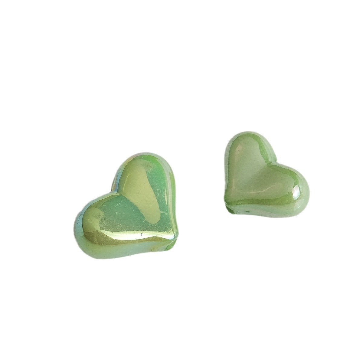 Solid Color Plating Heart Acrylic Flat Beads 13mm 17mm 250pcs 4