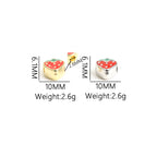 Strawberry Metal Beads 10mm Enamel Alloy Colorful 50pcs 2