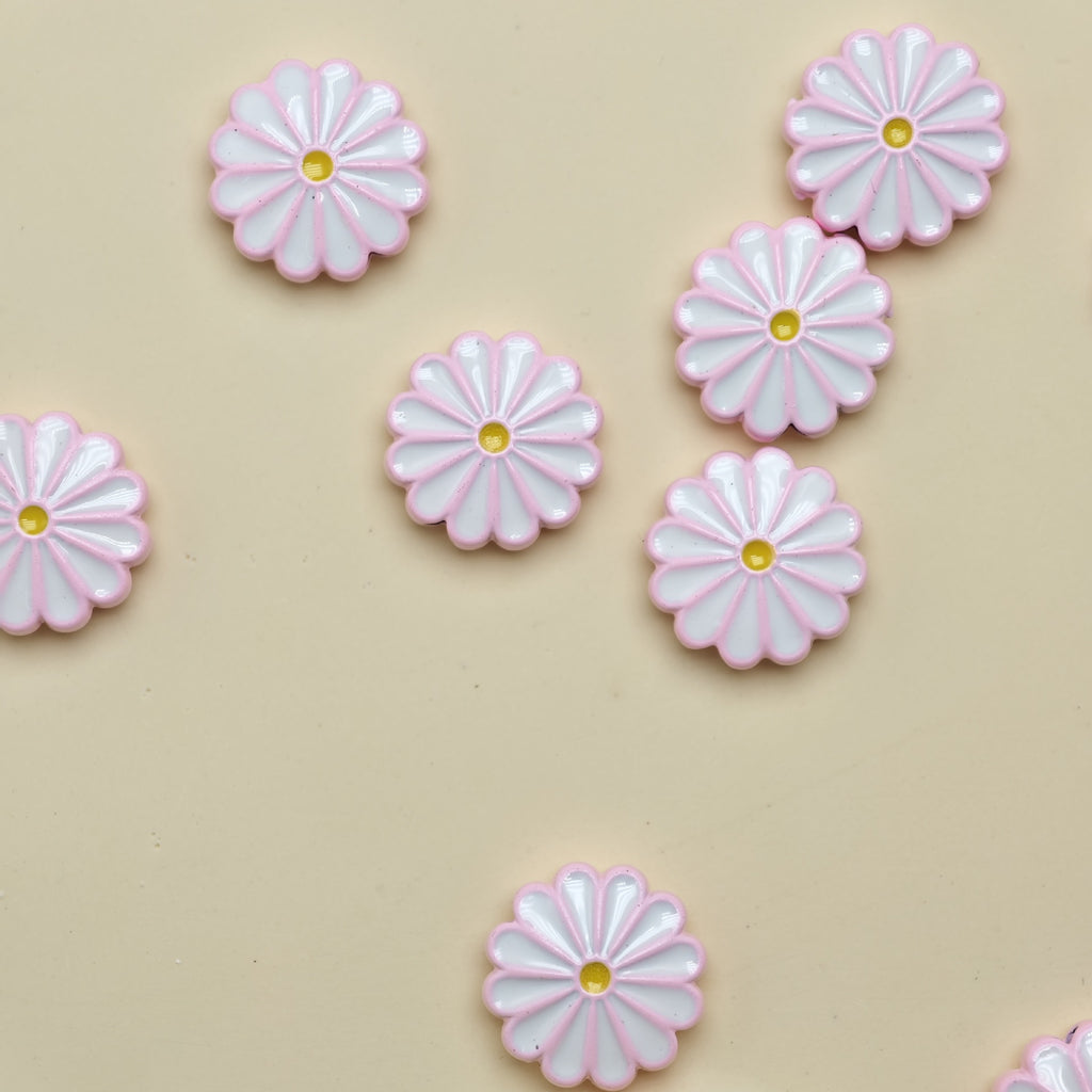 Daisy Metal Beads 13mm Baking Painted Zinc Alloy 20pcs 4
