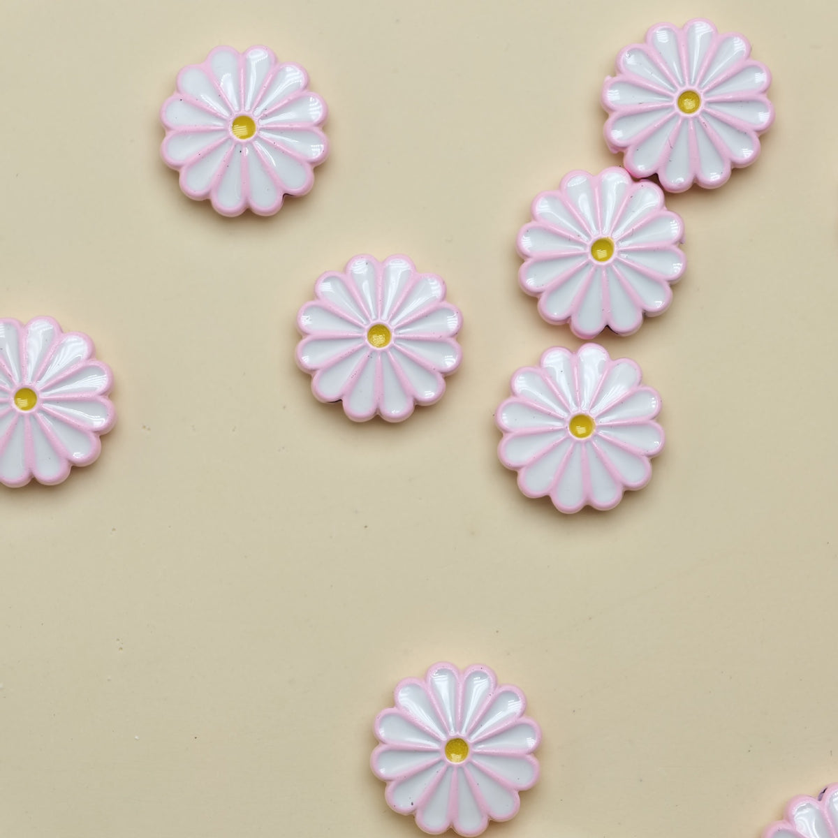 Daisy Metal Beads 13mm Baking Painted Zinc Alloy 20pcs 4