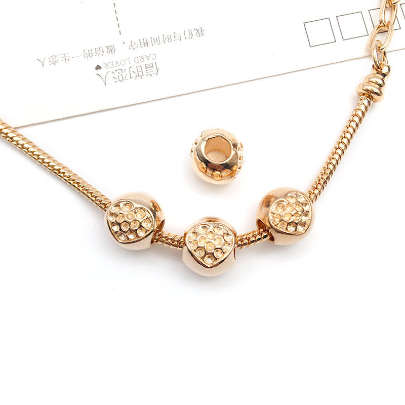 Large Hole Metal Beads Antique KC Gold Alloy Symbols 30pcs 10