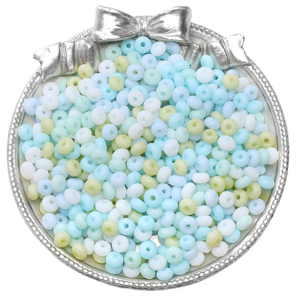 Frosted Abacus Glass Beads 3x6mm Pastel Matte Finish 70pcs 28