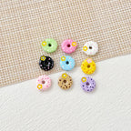 Donut Metal Beads 13mm Painted Enamel Pastel 10pcs
