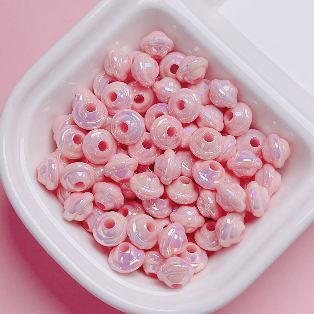 Plating Small Flying Saucer Acrylic Beads 10mm UV Colors Mixed 20pcs 4