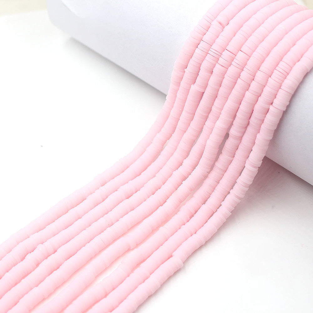 Flat Clay Beads 6mm Solid Color Smooth Polymer Disc 10strands 29