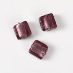 Vintage Transparent Lampwork Square Glass Beads 12mm 20pcs 6