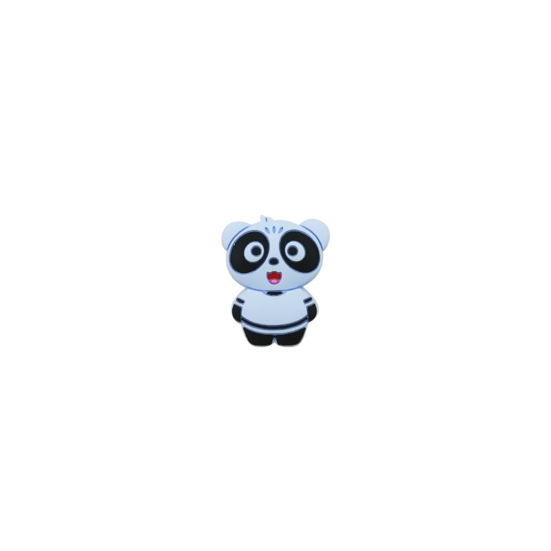 Silicone Focal Beads Panda Pastel Colors Expressions 10pcs 7