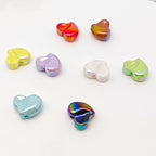 Plating Irregular Heart Acrylic Beads 17x20mm Colorful Mixed 100pcs 2