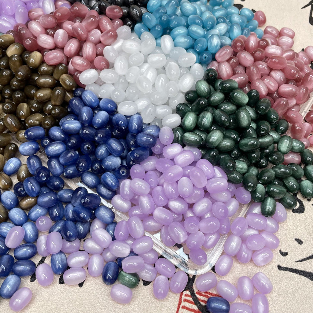 Opal Gradient Oval Resin Beads 11mm Glossy Vintage Style 50pcs 3