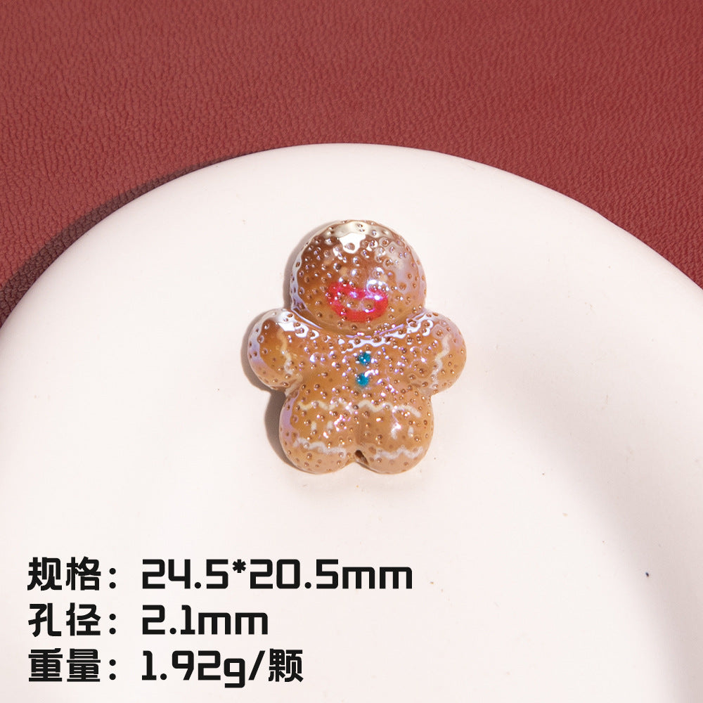 Electroplating Christmas Series Resin Beads Festive Holiday Design 20pcs 7