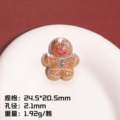 Electroplating Christmas Series Resin Beads Festive Holiday Design 20pcs 7
