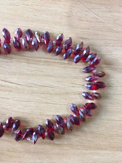 Water Drop Electroplated Glass Beads 6x12mm Transparent Faceted 95pcs 23