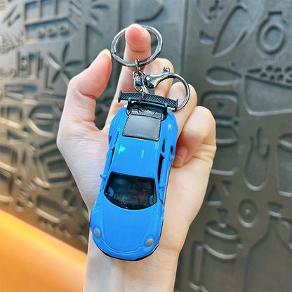 Pull Back Racing Car Keychain Alloy Body Glossy Finish 7
