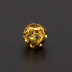 Brass Round Metal Beads 4-6mm Vintage Hollow Filigree 100pcs 3