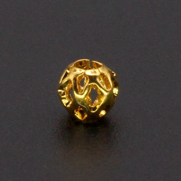 Brass Round Metal Beads 4-6mm Vintage Hollow Filigree 100pcs 3
