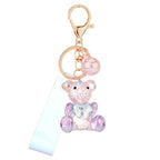 Acrylic Bear Keychain Faceted Iridescent Strap 14cm 4