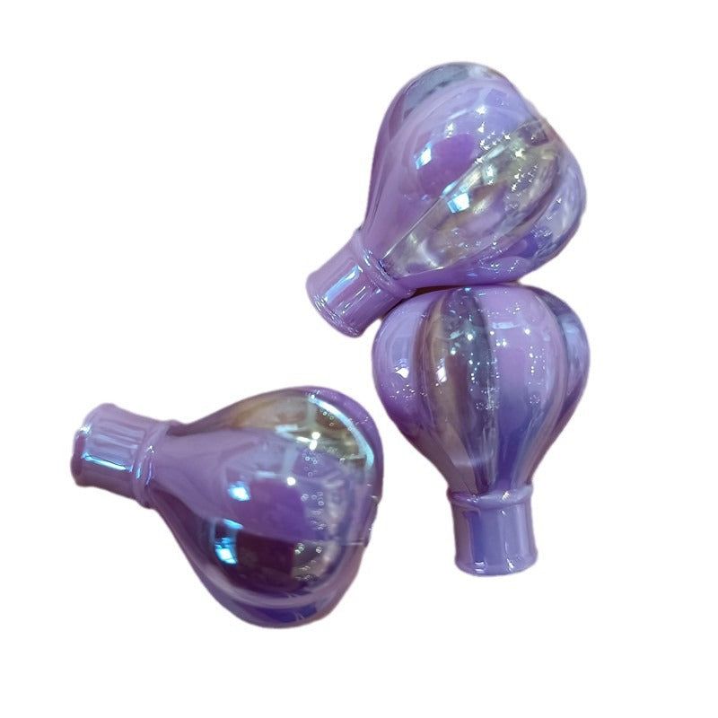 UV Plated Hot Air Balloon Acrylic Beads 25mm Dual Color 50pcs 5