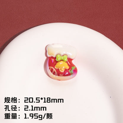 Electroplating Christmas Series Resin Beads Festive Holiday Design 20pcs 9