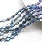 Electroplated Rhombus Glass Beads 11mm Transparent Mixed Colors 20pcs 10