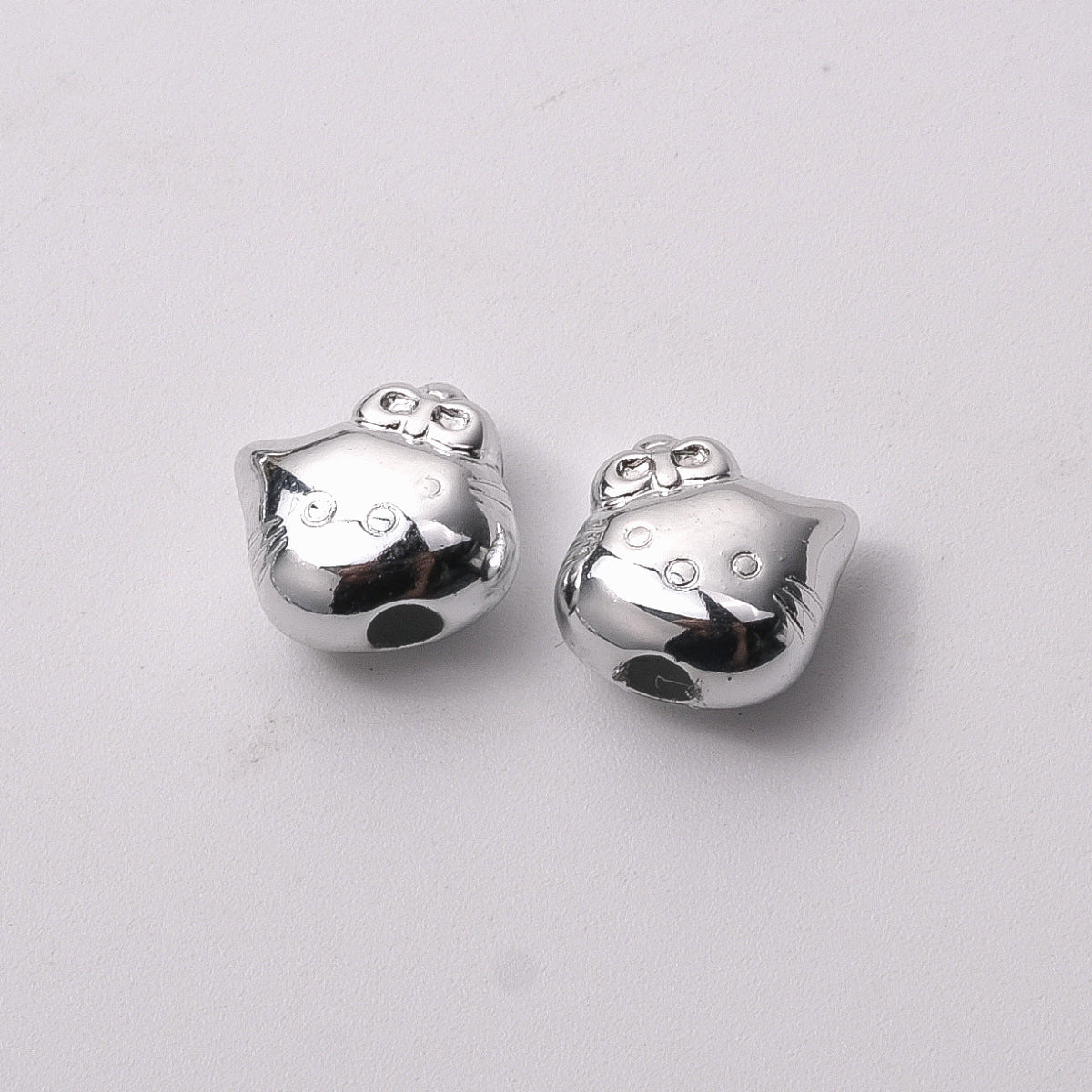 Silver Plating Hello Kitty Acrylic Beads 11mm Tiny 100pcs 5