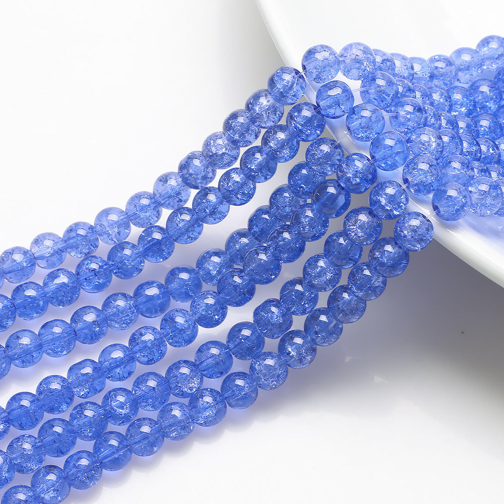Crackle Round Glass Beads 8mm Monochrome Translucent 200pcs 18
