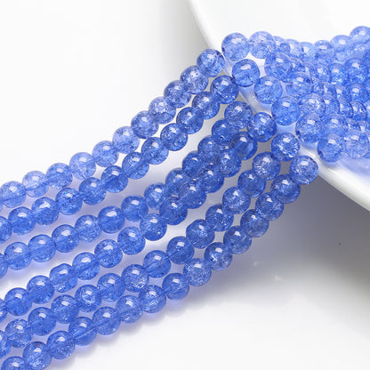 Crackle Round Glass Beads 8mm Monochrome Translucent 200pcs 18