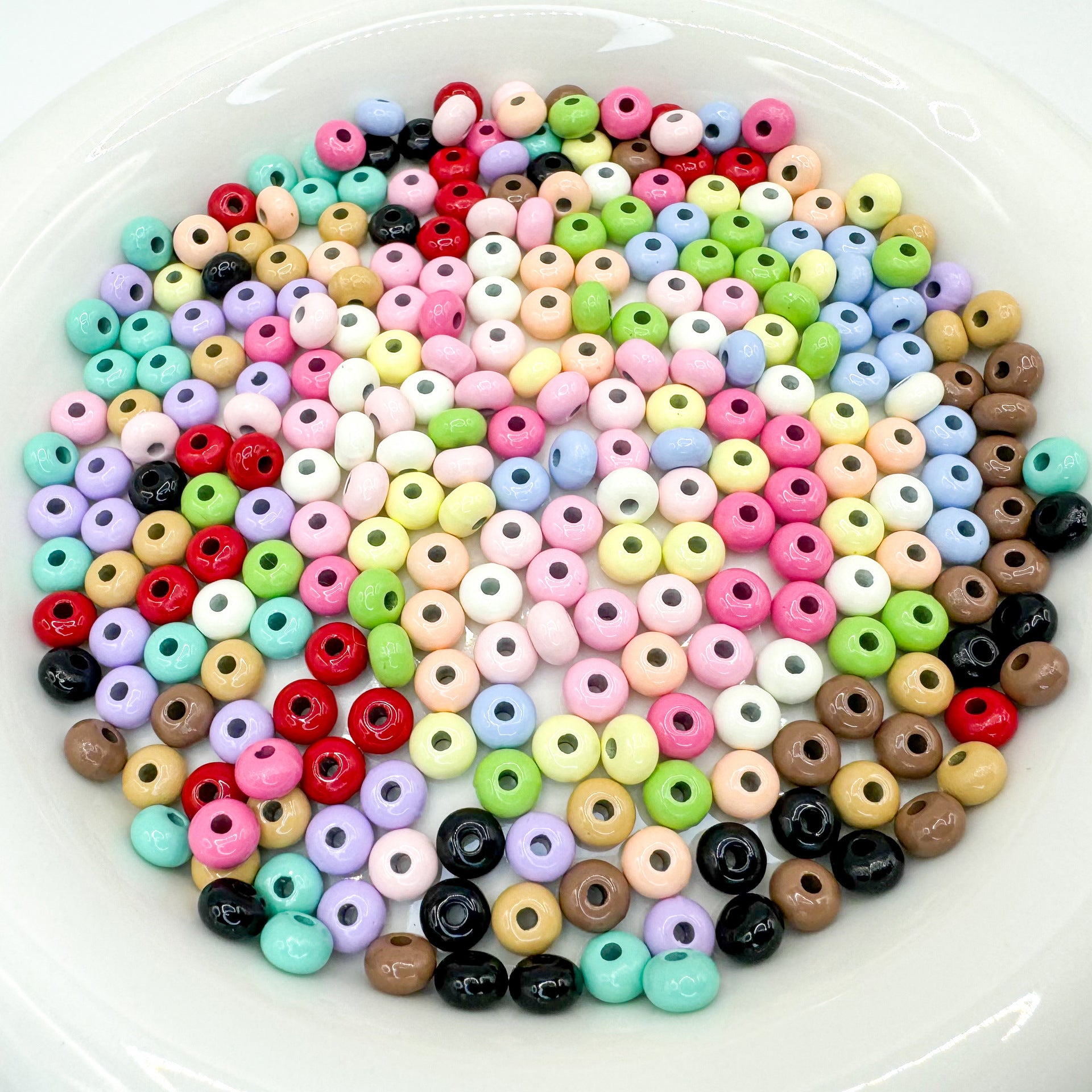 Alloy Spacer Beads 6mm Colorful Baking Painted 50pcs 6