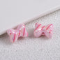 Plating Striped Bow Acrylic Beads 14.7×11.2×8mm Colorful Mixed 50pcs 4