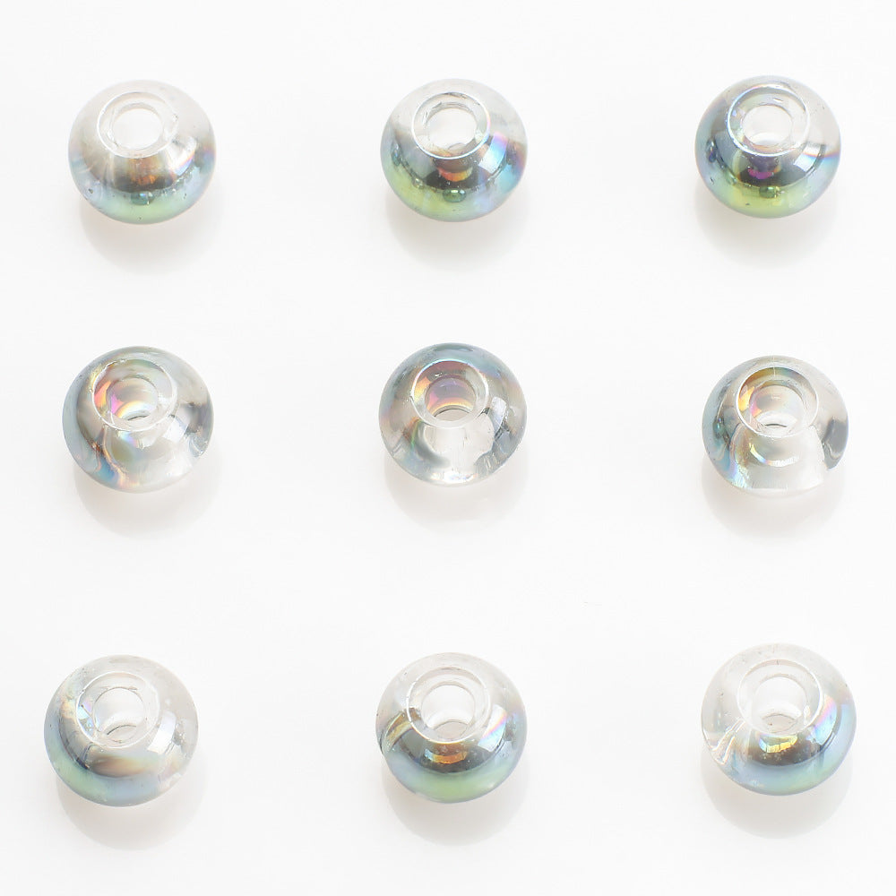 Glass Smooth Spacer Beads 8mm 10mm Large Hole Electroplated 50pcs 11